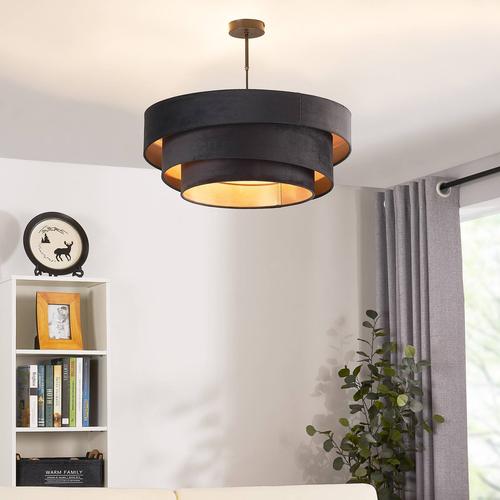 Lindby Jusari Deckenlampe aus Textil, schwarz