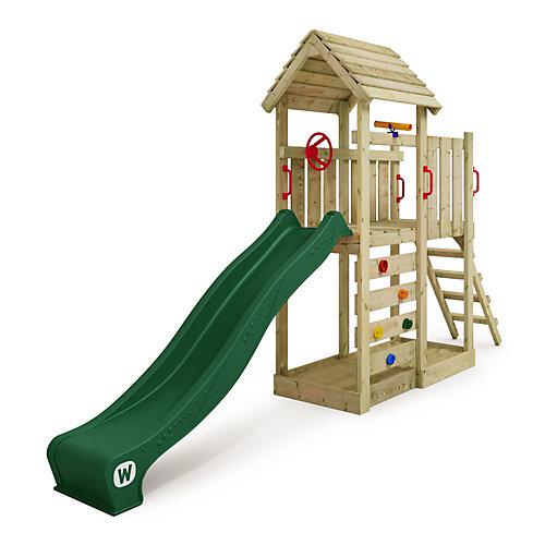 Spielturm Klettergerüst JoyFlyer mit Rutsche, Kletterturm grün