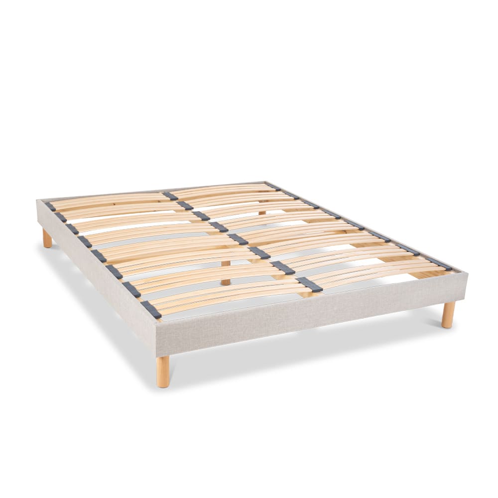 Sommier à lattes en bois Gris Livré en kit 160x200 cm