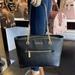 Michael Kors Bags | Michael Kors Jet Set Medium Front Zip Pebbled Leather Chain Tote Bag Black | Color: Black/Gold | Size: Medium