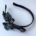 Anthropologie Accessories | Anthropologie Three Bow Headband | Color: Black/Green | Size: Os