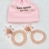 Kate Spade Jewelry | Kate Spade Hoop Floral Statement Blush Pink Beaded Stud Earrings | Color: Pink | Size: Os