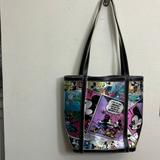 Disney Bags | Disney Mickey Minnie Mouse Comic Strip Vintage Vinyl Tote Bag Handbag | Color: Black/Pink | Size: Os