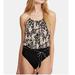 Free People Tops | Intimately Free People Womens Black Floral Spaghetti Strap Body Suit Size: Xs | Color: Black/Cream | Size: Xs