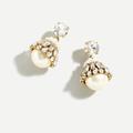J. Crew Jewelry | Jcrew Crystal & Pearl Drop Earrings Nwt Os Crystal | Color: Gold/White | Size: Os