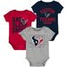 Newborn & Infant Navy/Red Houston Texans Eat Sleep Drool Football Three-Piece Bodysuit Set