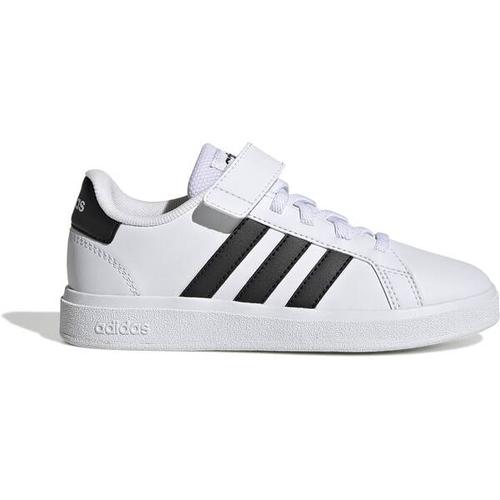 ADIDAS Kinder Halbschuhe Grand Court Court Elastic Lace and Top Strap, Größe 28 in Weiß