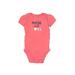 Carter's Short Sleeve Onesie: Pink Graphic Bottoms - Size 6 Month