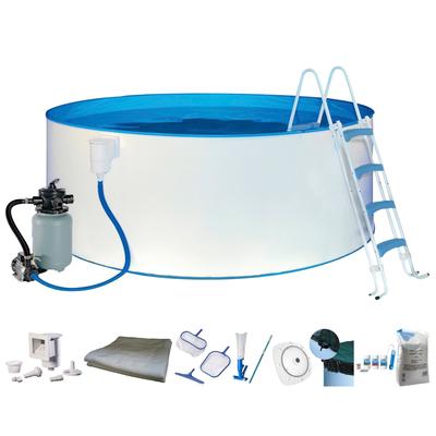 Rundpool KONIFERA "RÜGEN 2", weiß, H:90cm Ø:360cm, Schwimmbecken, mit LED-Scheinwerfer zur stimmungsvollen abendlichen Beleuchtung