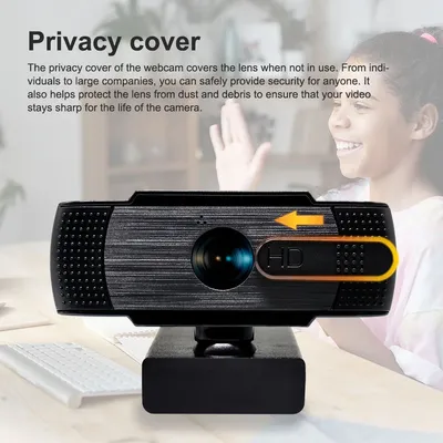 Webcam Full HD 1080p avec autofocus USB pour vidéoconférence avec microphone intégré 1080