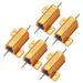 25W 10 Ohm 5% Aluminum Housing Resistor Wirewound Resistor Gold Tone 5 Pcs - Gold Tone