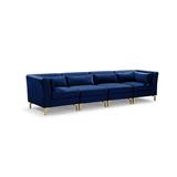 Blue Sectional - Mercer41 SantaFe 65" Wide Velvet Reversible Modular Corner Sectional Velvet | 30 H x 99 W x 65 D in | Wayfair