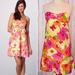 Lilly Pulitzer Dresses | Lilly Pulitzer Silk Floral Pink Strapless Dress | Color: Orange/Pink | Size: 2