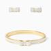Kate Spade Jewelry | Kate Spade Glitter Earrings & Bangle Set Nwt | Color: Gold/White | Size: Os