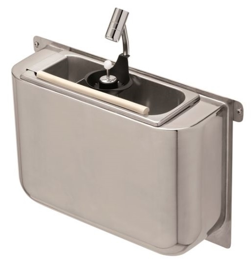 Chefgastro Spülbecken für Eisportionierer mit Eislöffeldusche, Wasseranschluss, Ablauf und Überlaufror HxBxT 27x41x12cm Image