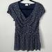 Anthropologie Tops | Anthropologie Postmark Top Shirt Blouse Navy Blue White Polka Dot Peplum Blouse | Color: Blue/White | Size: L