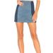 Free People Skirts | Free People Stretch Color Block Blue Denim Mini Skirt Size 2 New | Color: Blue | Size: 2