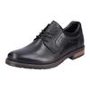 Schnürschuh RIEKER, Herren, Gr. 45, schwarz, Leder, elegant, Schuhe, mit dezentem Logoschriftzug, Freizeitschuh, Halbschuh, Schnürschuh