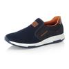 Slip-On Sneaker RIEKER, Herren, Gr. 40, blau, Textil, Lederimitat, sportlich, Schuhe, Casual Slipper, Freizeitschuh, Schlupfschuh mit Kontrastnaht, Topseller