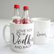 Personalised 'Love' Mug And Two Mini Bottles Of Vodka