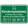 Dreifke® Hinweisschild, Spielplatzschild, Kinderspielplatz bis 12 Jahre, 400 x 600 mm, Aluverbund 1 Stk.