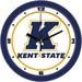 Kent State Golden Flashes 11.5'' Suntime Premium Glass Face Traditional Logo Wall Clock