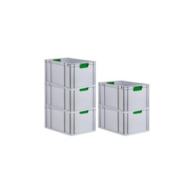 PROREGAL 5x Eurobox NextGen Color | HxBxT 22x40x60cm | 65 Liter | Griffe grün geschlossen | Verstärkter Boden | Eurobehälter Image