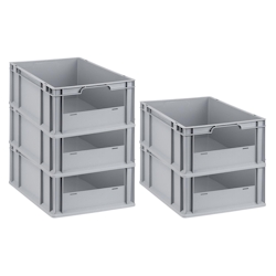 PROREGAL 5x Eurobox NextGen Insight | HxBxT 22x40x60cm | 44 Liter | Front offen | Eurobehälter, Transportbox, Transportbehälter Image