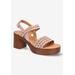 Wide Width Women's Jud-Italy Sandals by Bella Vita in Blush Suede Leather (Size 11 W)
