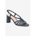 Extra Wide Width Women's Gretta Sandals by Bella Vita in Navy Leather (Size 11 WW)