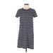 J.Crew Factory Store Casual Dress - Shift Crew Neck Short sleeves: Blue Color Block Dresses - Women's Size Small