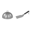 Campingaz Premium Plancha Garhaube, 32 cm Durchmesser & Premium Plancha Kurzspatel, Edelstahl-Pfannenwender, Grillwender für Grillplatten, Grillzubehör, Grillbesteck für Grill oder Plancha