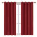 APEX FURNISHINGS Blackout Curtains For Living Room Décor, Insulated Thermal Curtains For Bedroom, Door Curtain, Eyelet Curtains 2 Panels With Tiebacks, Red Curtains 90x72 Inches