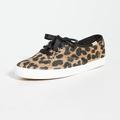 Kate Spade Shoes | Kate Spade Women's Animal Print Glitter Leopard Lowtop Keds Shoes - Size | Color: Black/Gold | Size: 6 But Fits More Like 6 1/2 Or 7 (Shoe Runs Big)