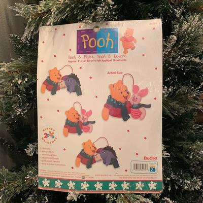 Disney Other | Bucilla Disney Pooh Eeyore Piglet Holiday Christmas Ornament Craft Kit Appliqu | Color: Gold | Size: 3”