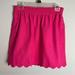 J. Crew Skirts | J By J Crew Elastic Waist Skirt-Cotton Linen-Scalloped Hem-Pink-Size 4 | Color: Pink | Size: 4