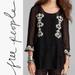 Free People Tops | Free People Women's Black Jocelyn Pleated Dot Ruffle Lace Tunic Size Small | Color: Black/White | Size: S