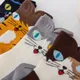 1Pair 3D Animal Cotton Short Socks Cartoon Cat Sock Harajuku Kawaii Women Girls Autumn Winter Socks