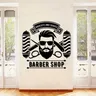 HairSuland Shaves Vinyl Wall Window Sticker Barber Shop Logo Wall Art Decals Handsome Man Barber