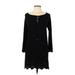 Michael Kors Collection Casual Dress - Shift Keyhole 3/4 sleeves: Black Print Dresses - Women's Size 6