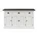 NovaSolo Halifax Contrast Farmhouse White & Black Buffet with 4 Doors 3 Drawers | Solid Mahogany Frame | 57.09 x 19.69 x 33.46