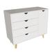 HomeRoots 35" White Solid Wood Four Drawer Combo Dresser