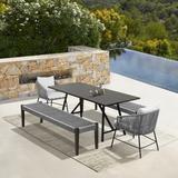 Koala Calica and Camino 5 Piece Outdoor Dining Set with Dark Eucalyptus Wood and Grey Rope and Cushions