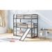 Twin over Twin over Twin Adjustable Floor Triple Bunk Bed with Ladder and Slide