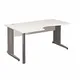 Bureau compact retour à gauche Activity - L.160 x P.120 cm - Plateau Blanc - Pieds L Anthracite