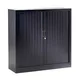 Armoire à rideaux métal monobloc Généric - H.136 x L.120 cm - Corps Noir - Rideaux Noir