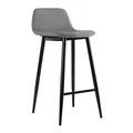 Lot de 2 - Tabouret MUST - Piètement acier noir - Assise tissu 100% polyester Gris