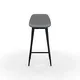 Lot de 2 - Tabouret MUST - Piètement acier noir - Assise tissu 100% polyester Gris