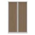 Armoire à rideaux métallique Confort+ Ht 198 x L.120 cm - corps Blanc rideaux Chêne