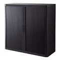 Paperflow Armoire à rideaux EasyOffice métal et polystyrène - L. 110 x H. 104 cm - Corps Noir - Rideaux Noir